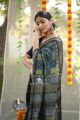 Indigo maheshwari silk ajrakh saree