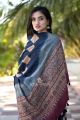 Hand woven ajrakh winter shawl
