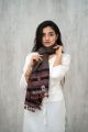 Black and red cotton silk stole