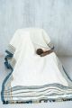Blue and white desi sheep wool throw