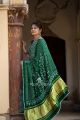 Mehndi green gajji silk bandhani saree