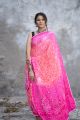 Rani Pink/Peach Gajji Silk Bandhani Saree