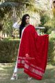 Red Kutch Handwoven Shawl with Zari Designs & Mirror Embroidery