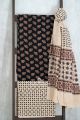 Black and cream cotton ajrakh dress piece