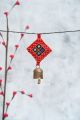  Kutch Bell Art Keychain with Positive Sound Iron Copper Bell and Embroidery