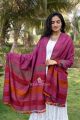 Magenta Stripe Weaving Kutch Shawl
