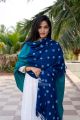 Sky & Blue Pure Marino Wool Bandhni shawl