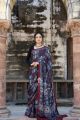 Simple designer hand printed ajrakh modal silk saree