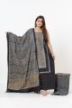 Charcoal Lattice & Golden Henna Hand-Block Ajrakh Suit