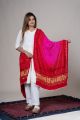 Gajji Silk Bandhani Dupatta in Pink & Red with Lagdi Patta
