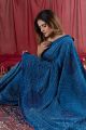 Royal Blue Bandhani Saree with Mandala Pallu