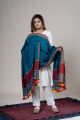 Kutch Handwoven Cotton Dupatta in Teal Blue