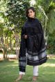 Black Kutch Shawl with Zari Motifs & Mirror Embroidery