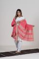 Pastel Pink Kutch Shawl with Handwoven Motifs & Mirror Highlights
