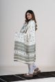 White Kutch Checked Handwoven Shawl with Heritage Motif Detailing
