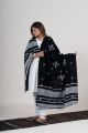 Black Kutch Chomukh Handwoven Shawl with Classic Motifs