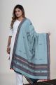 Aqua Blue Chomukh Shawl with Traditional Kutch Weaving