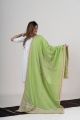 Pista Green Kutch Shawl with Center Butta & Corner Mirror Embroidery