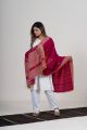 Rani Pink Kutch Woolen Shawl with Corner Mirror Work & Scattered Buttas