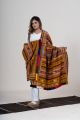Yellow Kutch Traditional Shawl with Multi-Color Weaving Motifs