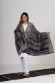 Black Kutch Handwoven Traditional Shawl with Multi-Color Motifs