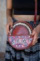Trendy Artisan Leather Sling Bags with Kutch Embroidery and Sea Shell Accents
