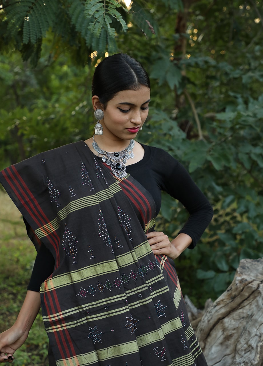 Cotton Tangaliya Hand Weaving Saree
