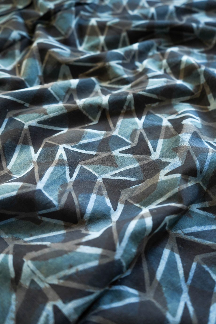 Designer ajrakh block print dye cotton fabric