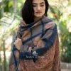 Blue ajrakh pure woolen shawl
