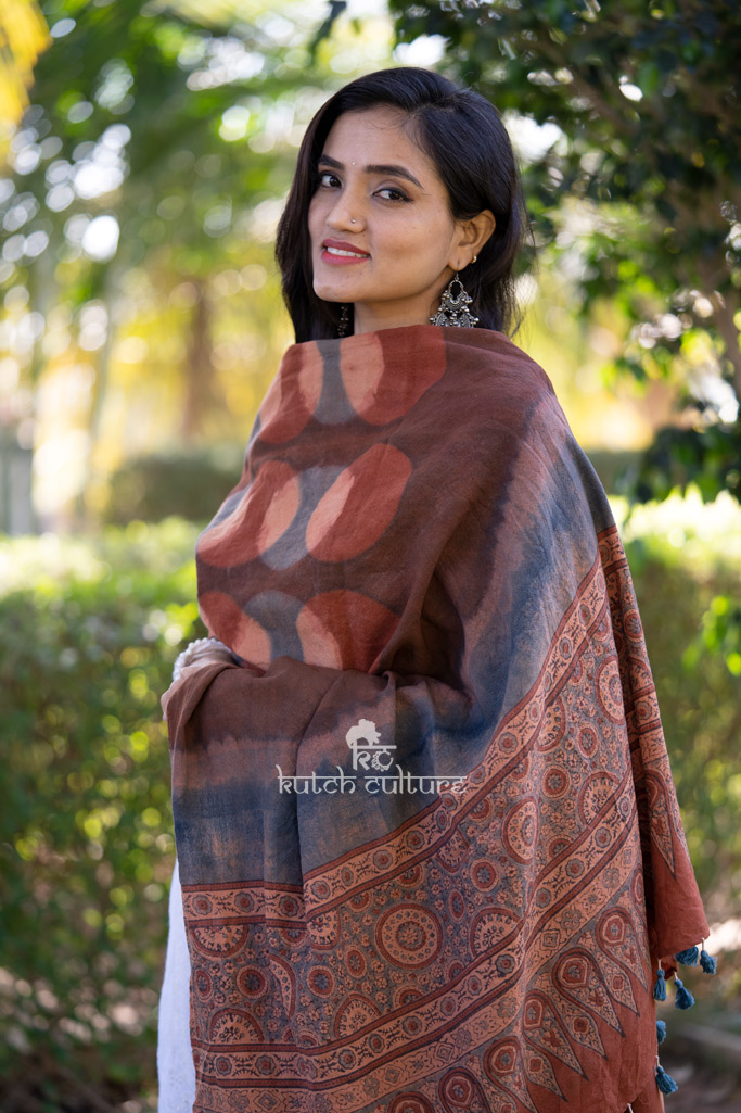 Ajrakh woolen shawl