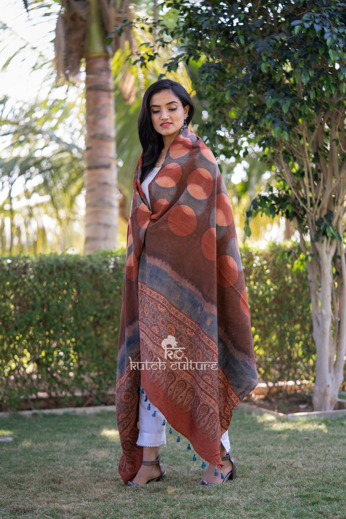 Ajrakh woolen shawl
