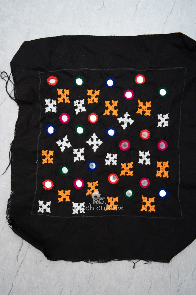 Kutchi embroidery mirror work patches