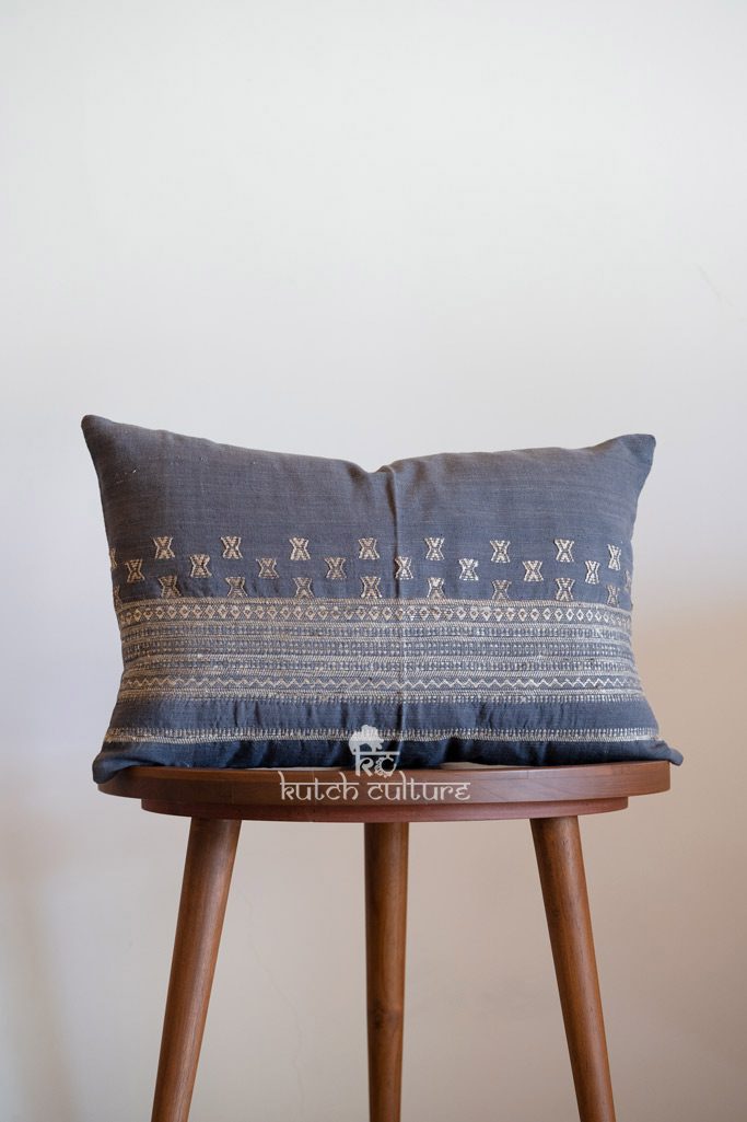 Handloom Khadi By Tusser Silk Kutch Weaving Pillow Cover 14*22