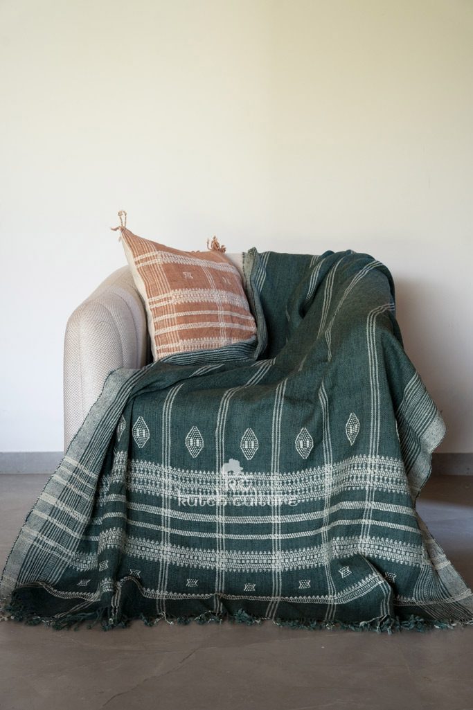 Dreamy green wool blanket