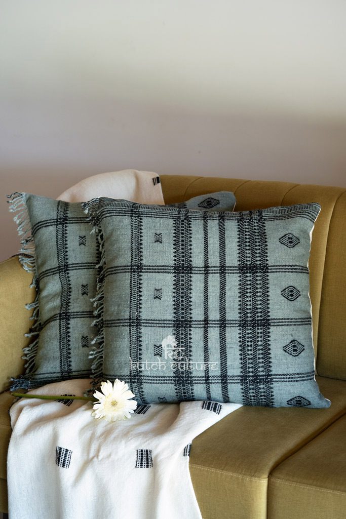 Hand weaving pure wool 22×22 pillow cover