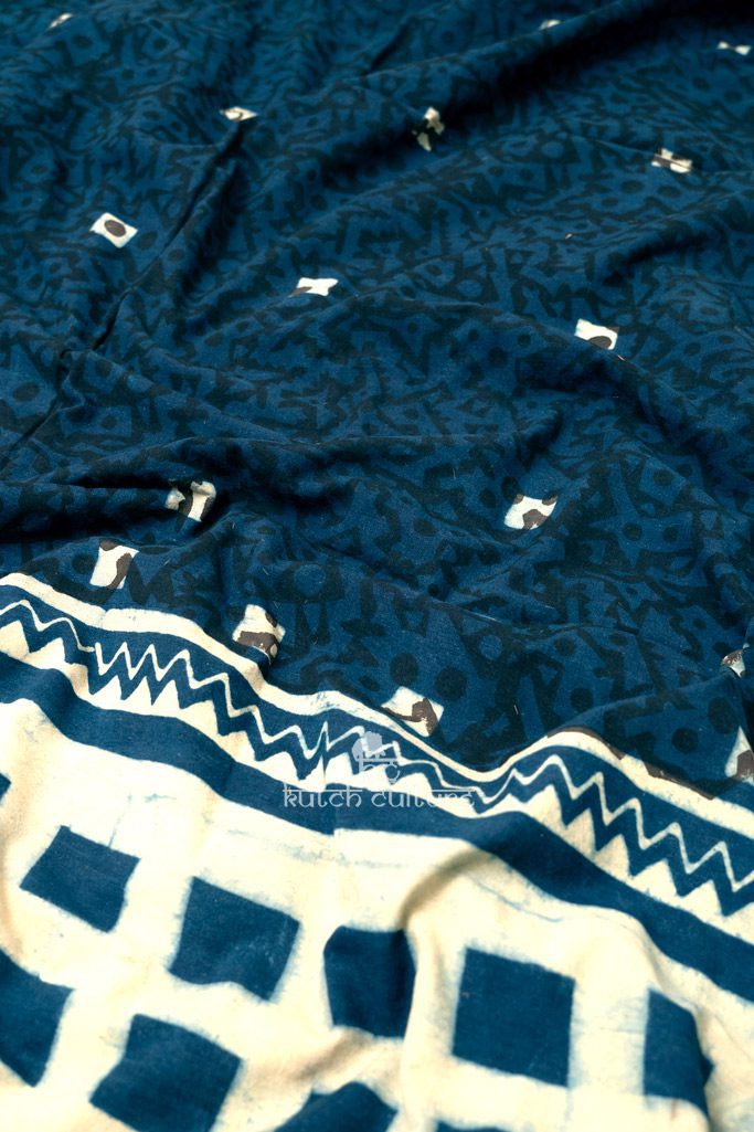 Cotton Ajrakh block print top fabric 2.5 mtr
