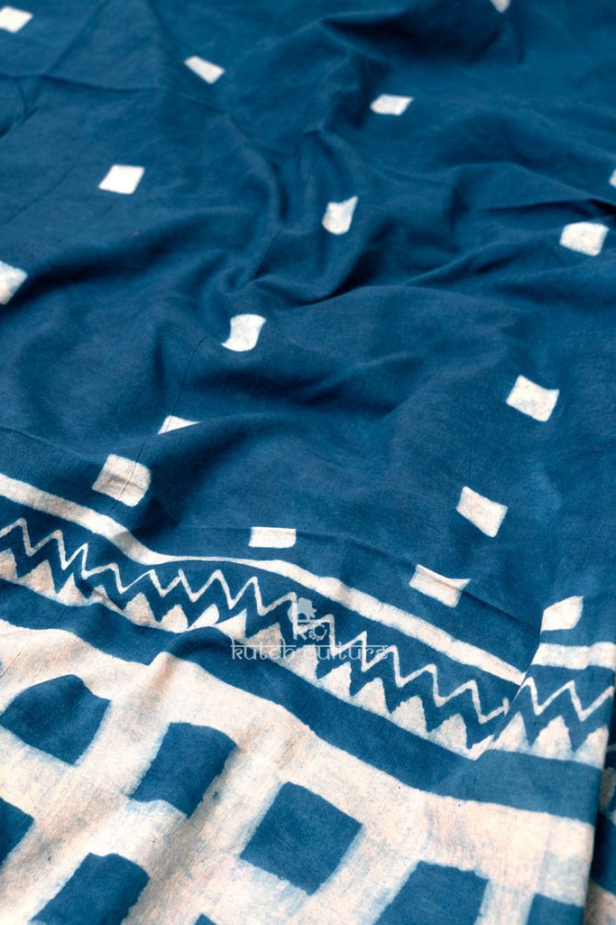 Cotton Ajrakh block print top fabric 3 mtr