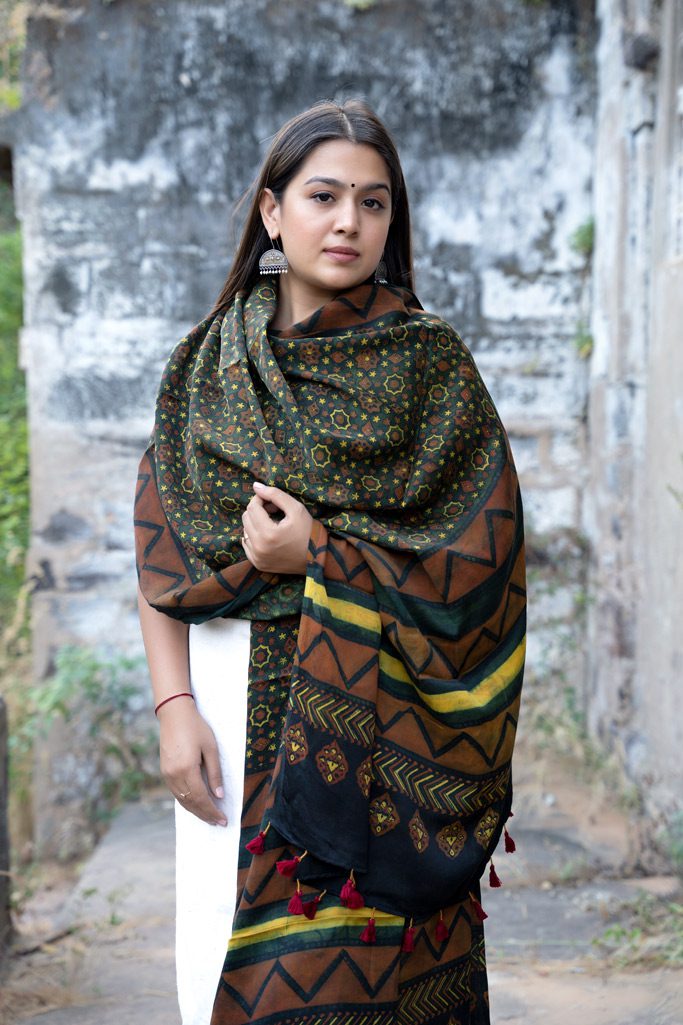 Modal Silk Ajrakh Duppata