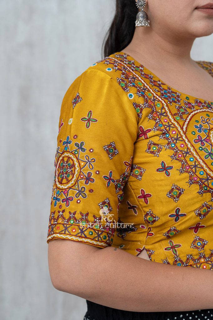 Mashru Silk Mutva Hand Embroidery Full Work Blouse