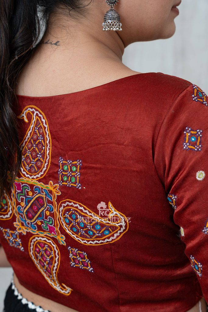 Mashru  Silk Mutva Hand Embroidery Blouse