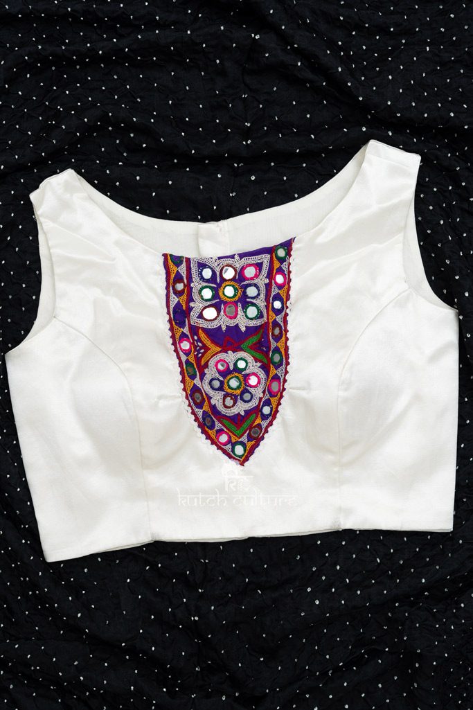 Beautiful white with Kutch embroidery Blouse