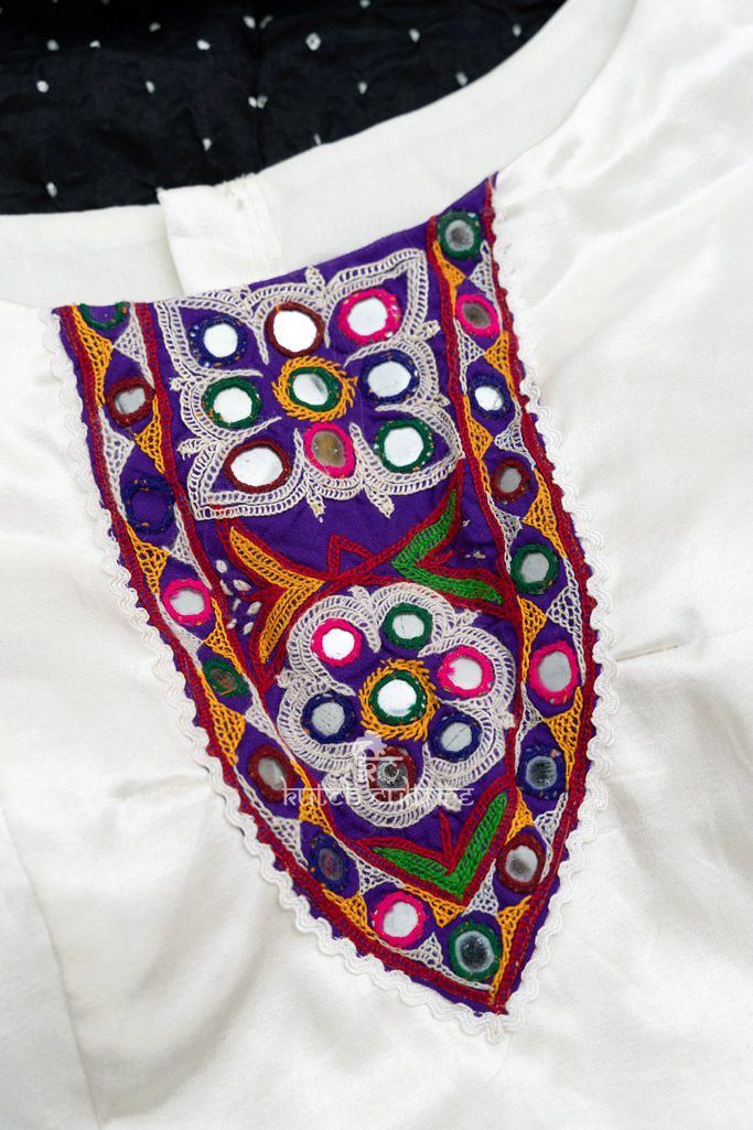 Beautiful white with Kutch embroidery Blouse