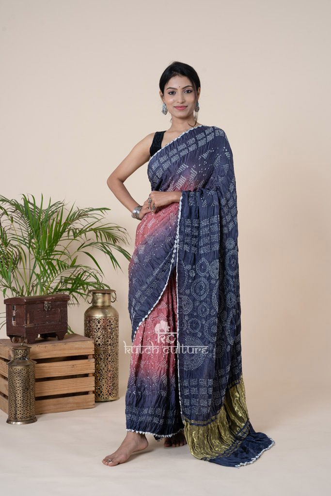 Ombre Shade Bandhni Saree for a Stunning Look